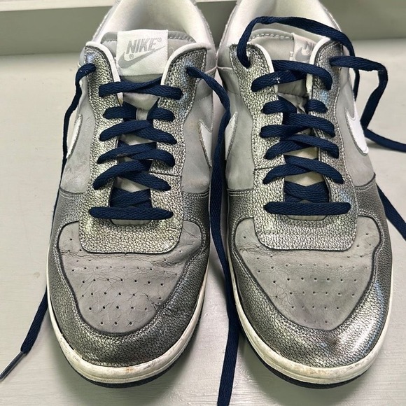 Men's Nike Terminator Low Metallic Silver Sparkle Swoosh Logo Sneakers Size 11.5 - Picture 2 of 8